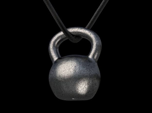 Kettlebell pendant in Polished Bronzed Silver Steel