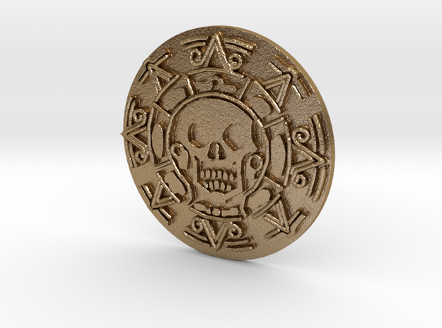 Pirates of The Caribbean Cursed Aztec Coin Jack in Polished Gold Steel