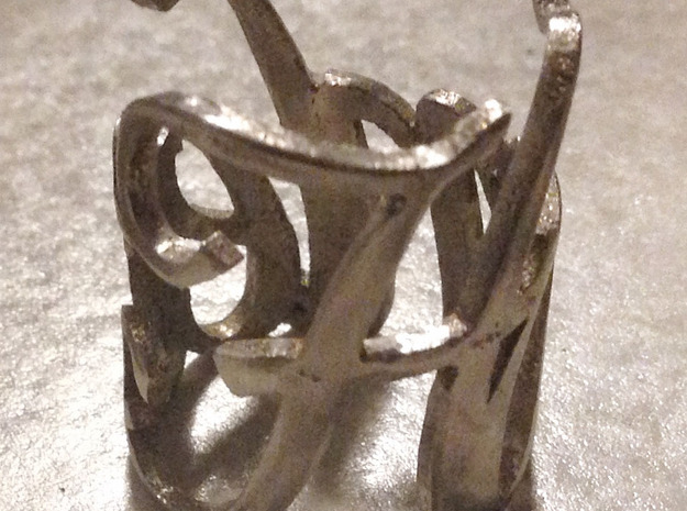Hamet Ring in Polished Bronzed Silver Steel