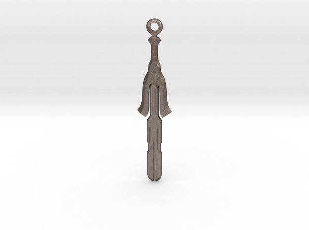 Key Of Lorelei Pendant in Polished Bronzed Silver Steel