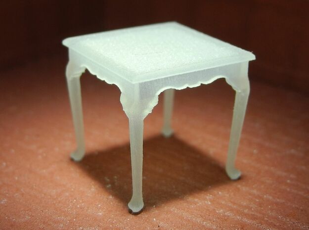 1:48 Queen Anne Table, Square in Tan Fine Detail Plastic