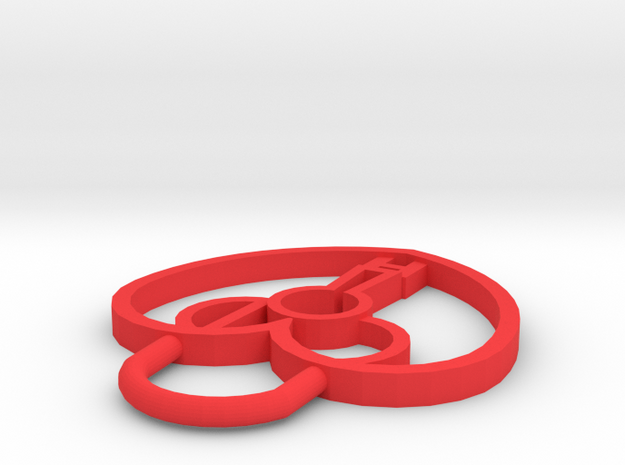 CHD Heart Lock Pendant in Red Processed Versatile Plastic