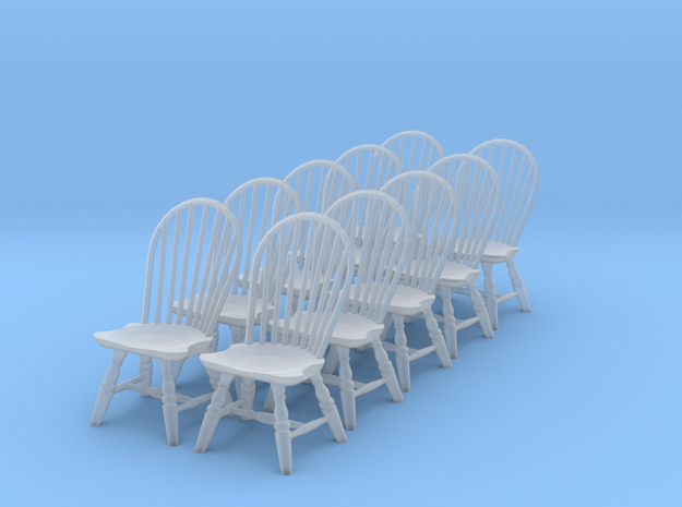 1:48 Windsor Hoop Back Chair (Set of 10) in Smooth Fine Detail Plastic