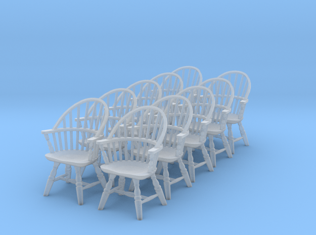 1:48 Windsor Sack Back Chair (Set of 10) in Tan Fine Detail Plastic