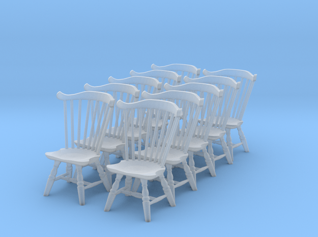 1:48 Fan Back Windsor Chair (Set of 10) in Tan Fine Detail Plastic