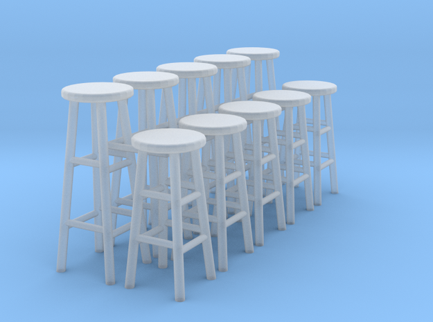1:48 Stools (Set of 10) in Smooth Fine Detail Plastic