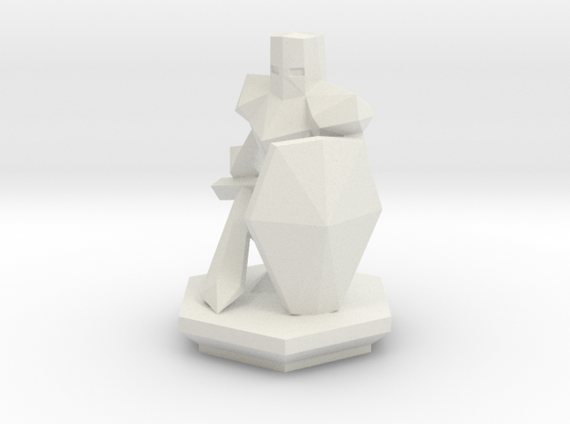 Low Poly Knight (Table-Top Alliance Base Unit) in White Natural Versatile Plastic