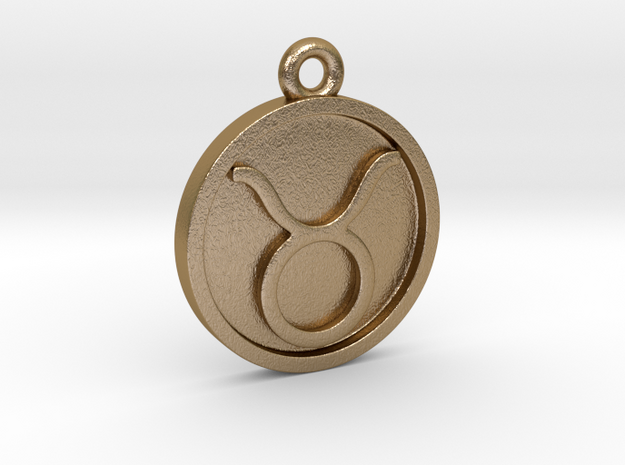 Taurus/Stier Pendant in Polished Gold Steel