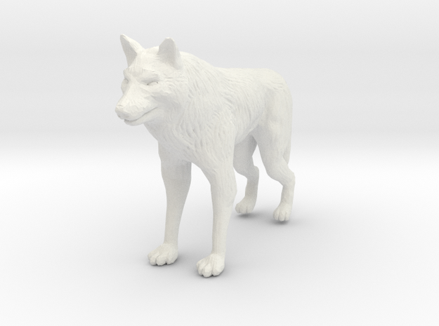 Wolf Miniature in White Natural Versatile Plastic