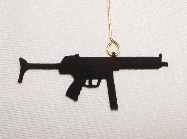 MP5 Earring Pendant in Black Natural Versatile Plastic