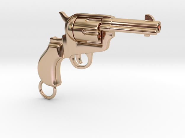 Gun pendant Colt in 14k Rose Gold Plated Brass