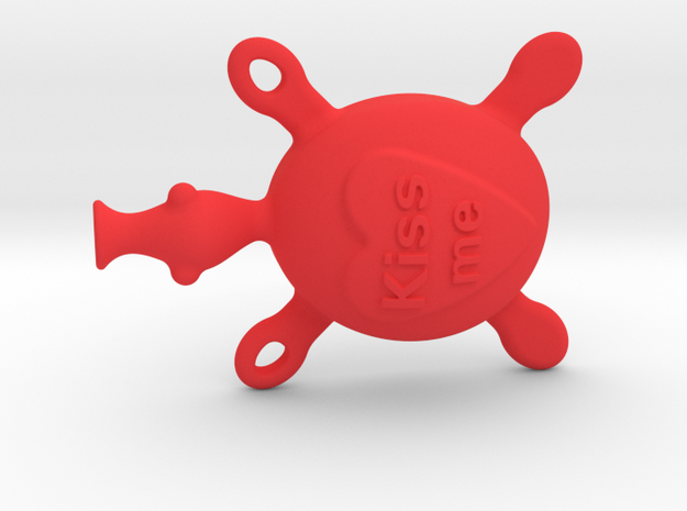 Turtle kissing in Red Processed Versatile Plastic