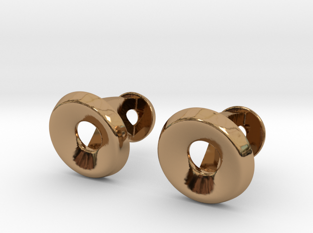 Circle Halo Cufflinks in Polished Brass