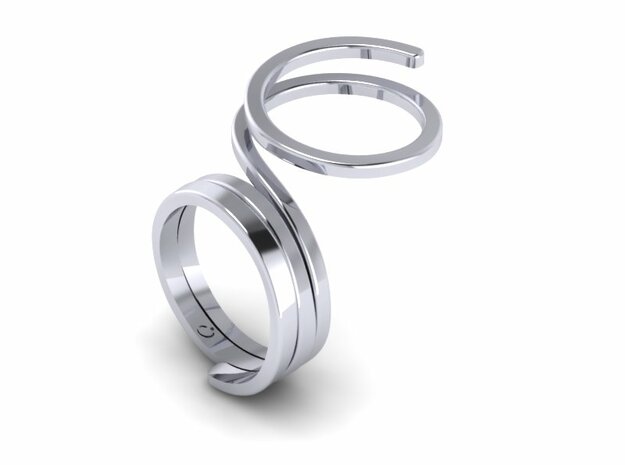 Wrap Ring in Rhodium Plated Brass