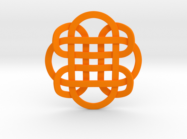 Designer Kolam Pendant in Orange Processed Versatile Plastic