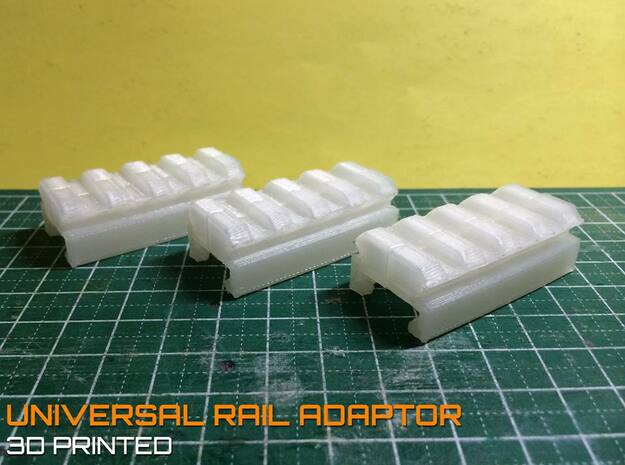 Nerf to Picatinny 20mm Rail Adapter  in White Natural Versatile Plastic