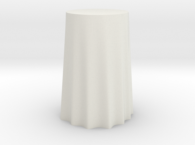 1:24 Draped Bar Table - 36" diameter in White Natural Versatile Plastic