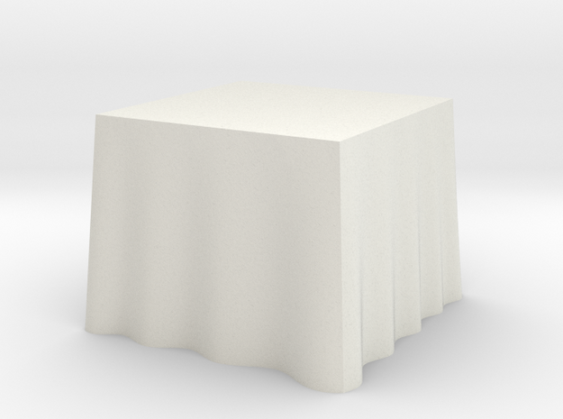 1:24 Draped Table - 36" square in White Natural Versatile Plastic