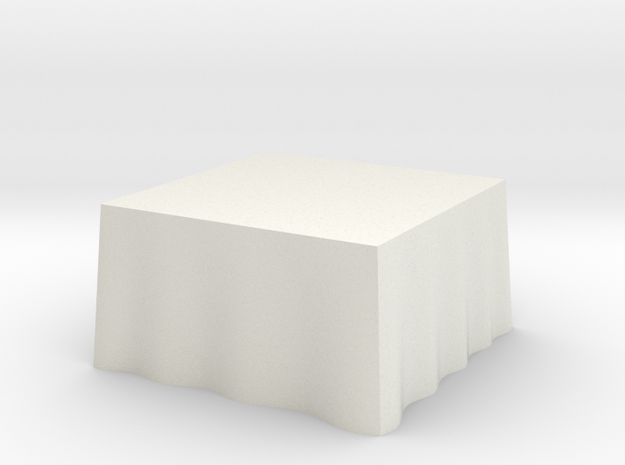 1:48 Draped Table - 48" square in White Natural Versatile Plastic