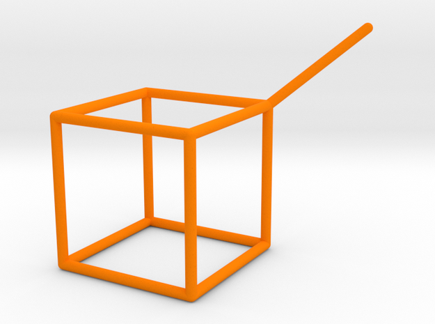  Wire Model for Soap: Cube in Orange Processed Versatile Plastic