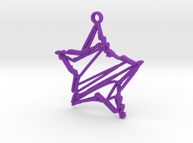 Sketch Star Pendant in Purple Processed Versatile Plastic