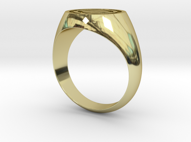 Stylized Spacecraft Ring in 18k Gold Plated Brass