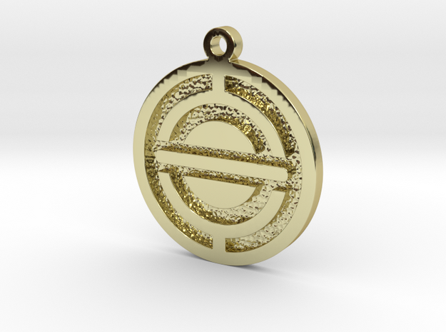 Spacecraft Pendant in 18k Gold Plated Brass