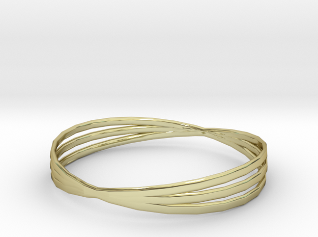 Bangle 3 Rings Size Medium in 18k Gold Plated Brass