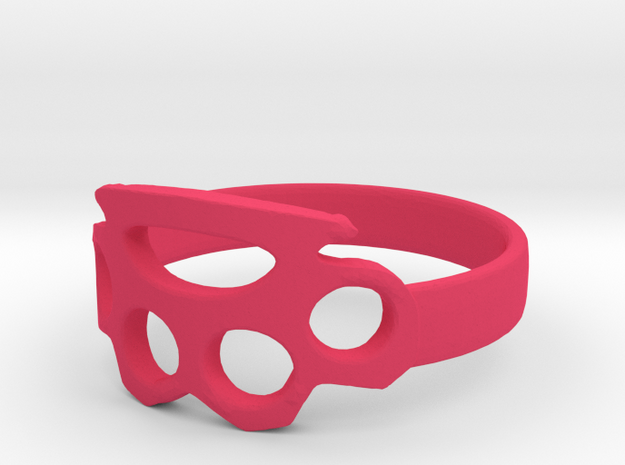 knuckle duster ring in Pink Processed Versatile Plastic