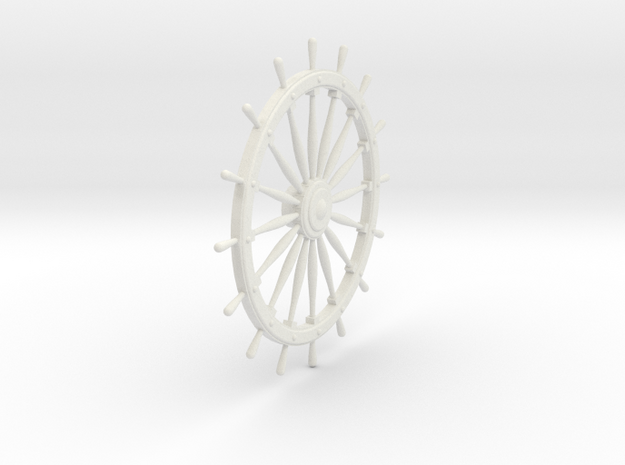 Ship's Wheel in White Natural Versatile Plastic