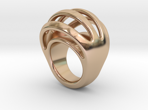 RING CRAZY 16 - ITALIAN SIZE 16 in 14k Rose Gold Plated Brass