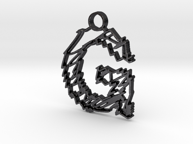 Sketch "G" Pendant in Polished and Bronzed Black Steel