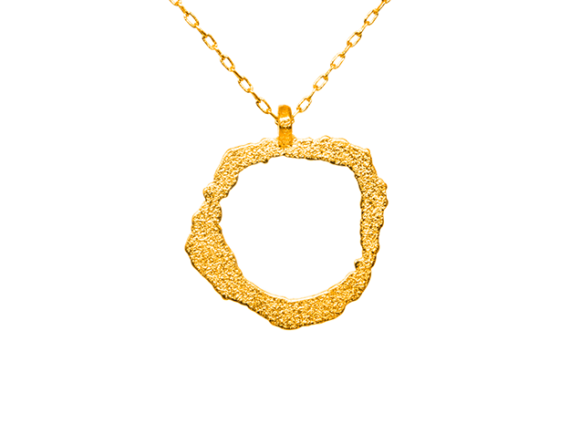 Vesuvius Pendant in Polished Gold Steel