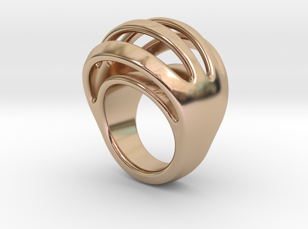 RING CRAZY 22 - ITALIAN SIZE 22 in 14k Rose Gold Plated Brass