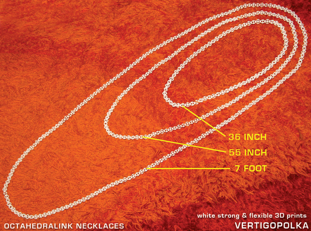 55inch Octahedralink Necklace in White Natural Versatile Plastic