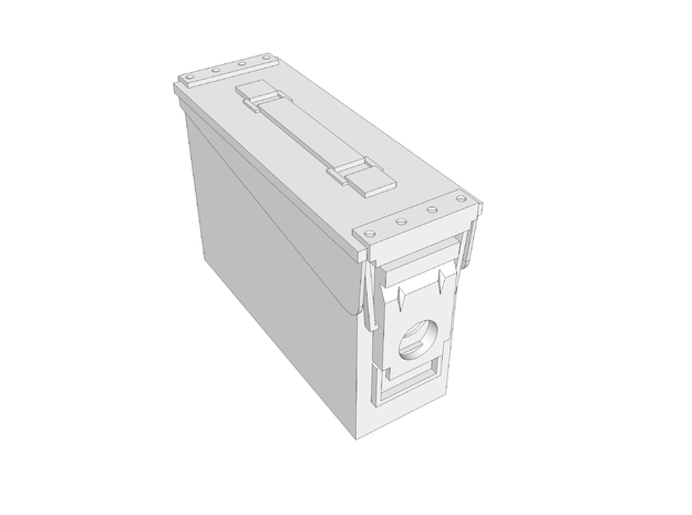 1:6 scale 30 .cal ammo BOX can x1 in White Natural Versatile Plastic
