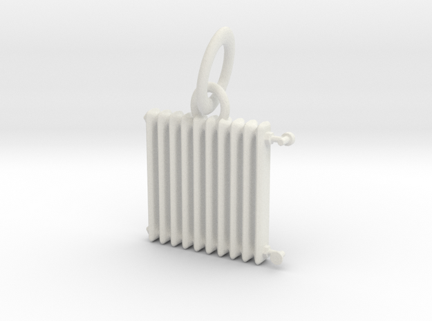 HH - Radiator Necklace Pendant -v2 in White Natural Versatile Plastic