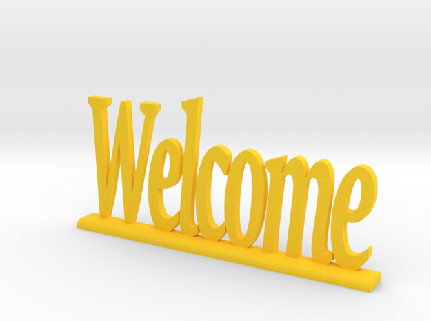 Letters 'Welcome' 7.5cm / 3" in Yellow Processed Versatile Plastic