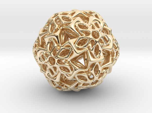 BRO ICOSAHEDRON A1 PENDANT in 14k Gold Plated Brass
