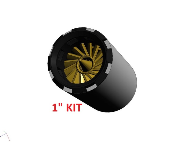 1" Turbine Kit 2/3 - Black ring in Black Natural Versatile Plastic