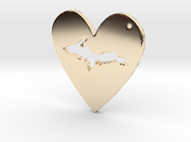 I love UP Pendant in 14k Gold Plated Brass