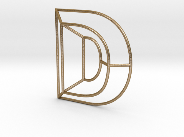 D Typolygon. in Polished Gold Steel