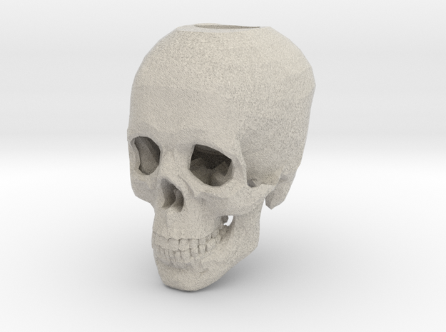Skull Candle Holder in Natural Sandstone