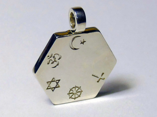 Statement for Peace: Muslim pendant in Polished Silver