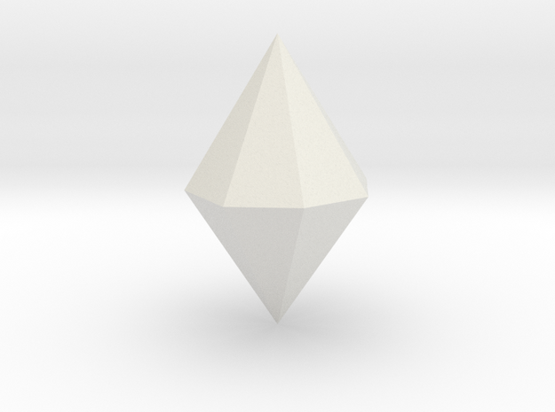 Ditetragonal dipyramid in White Natural Versatile Plastic