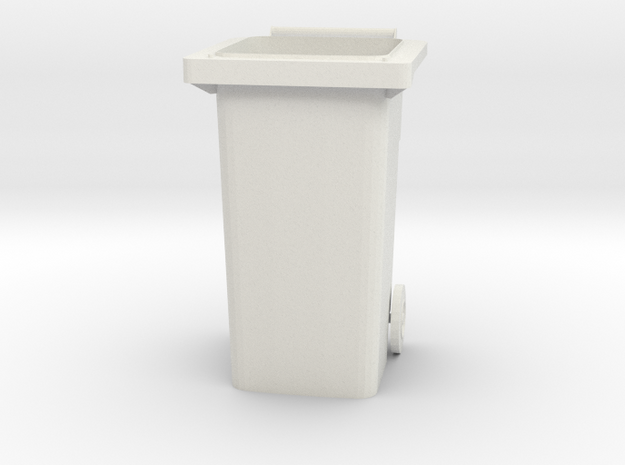 Modern Garbage Can for 6" figures in White Natural Versatile Plastic