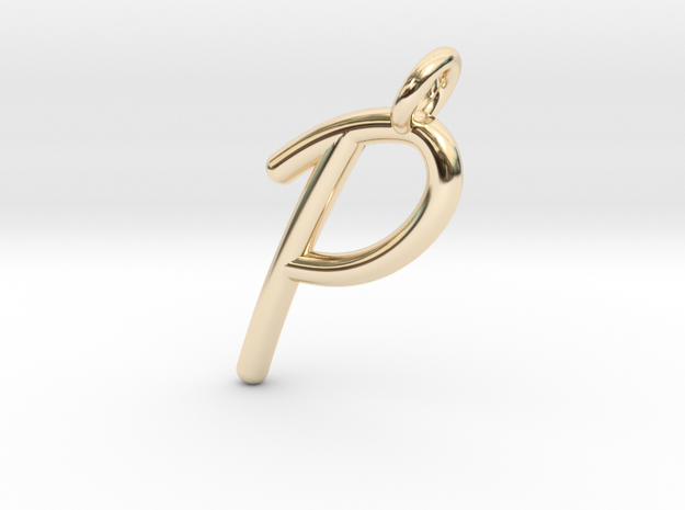 P in 14k Gold Plated Brass