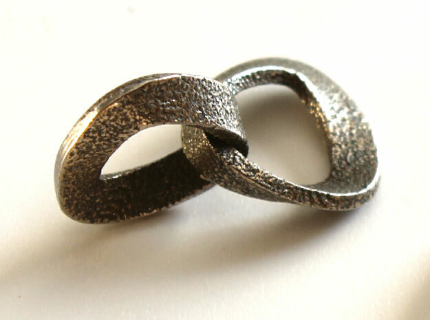 Moebius Bind in Polished Bronzed Silver Steel