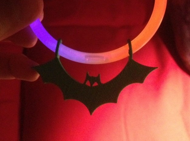 Bat Pendant (Multiple Pack 10) in Black Natural Versatile Plastic