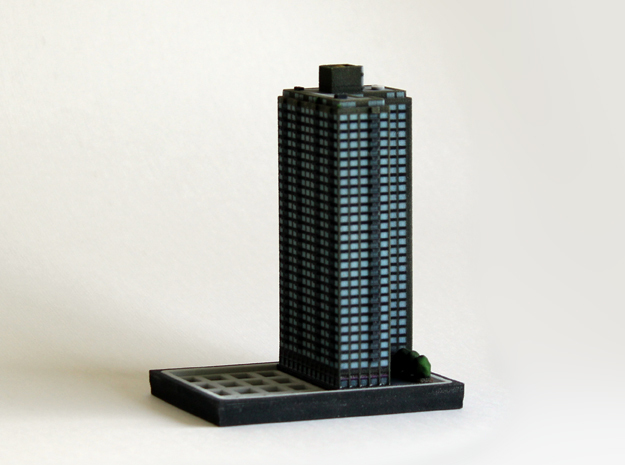 High Rise Apartment Building New York 4 x 4 in Full Color Sandstone